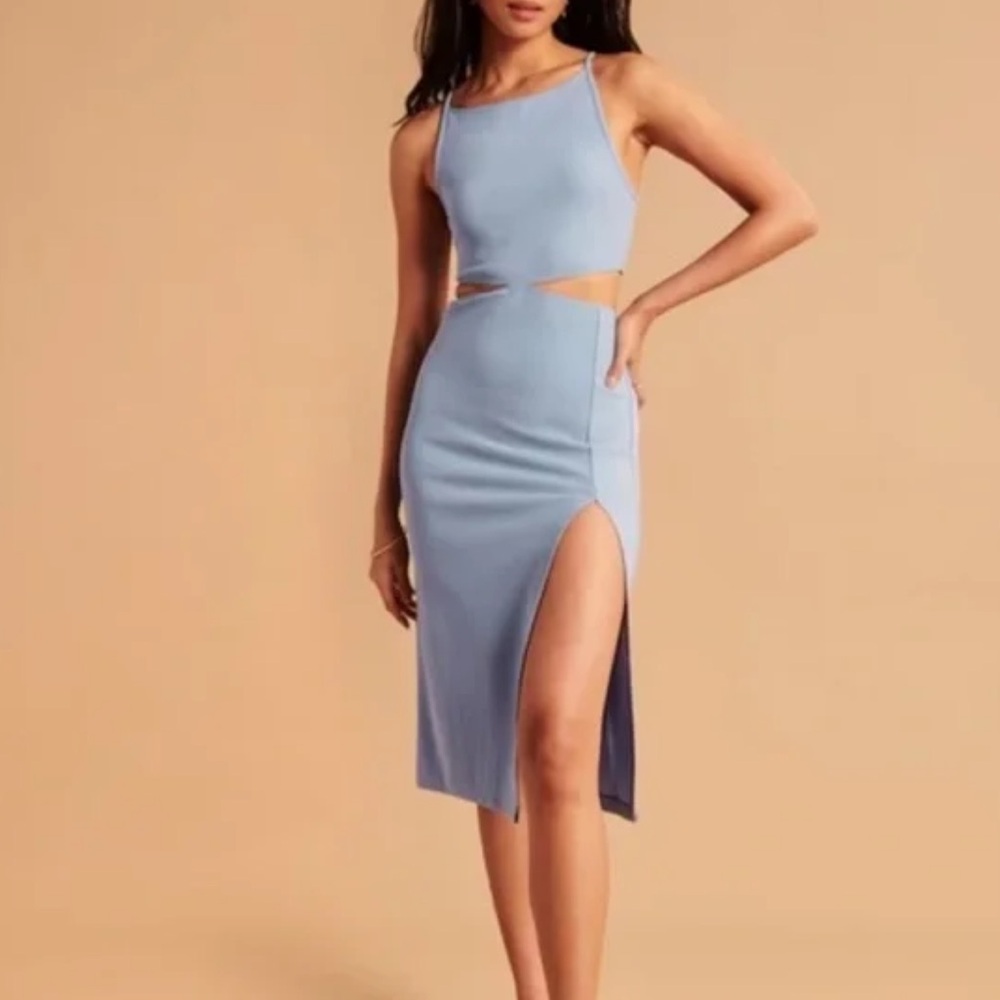 Abercrombie Blue Cutout Midi Dress Size Small